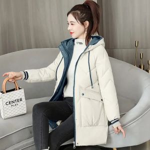 Parkas hiver femmes manteau à capuche mi-longueur veste rembourrée veste chaleur Slim Fit grande taille mode coréenne livraison gratuite en gros nouveau