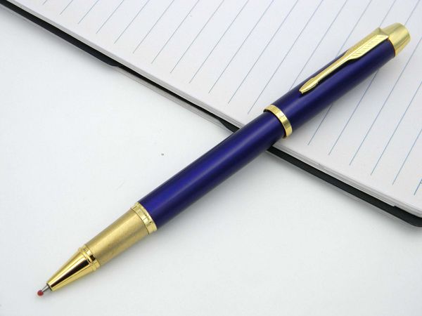 2pc Business Writing IM Series Blue Golden Arrow Clip 0,5 mm Stylo à bille roulante