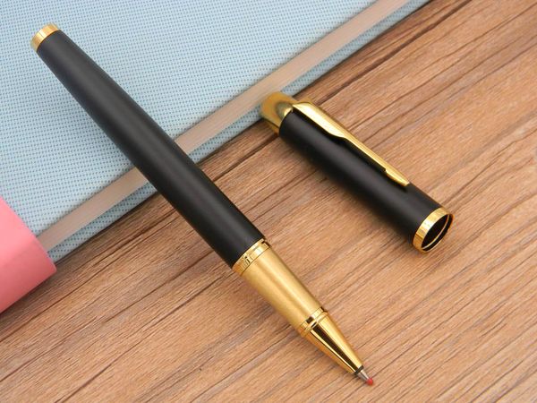 2pc Business IM Series noir mat avec stylo à bille roulante doré