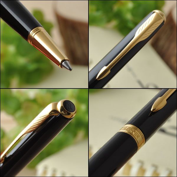 3pc bureau cadeau Sonnet Series NOIR NOUVEAU Golden Arrow Clip Stylo à bille