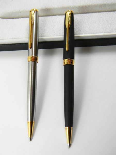 Série Sonnet en métal 2 pièces avec stylo à bille à clip flèche dorée + 2 recharges de stylo à bille