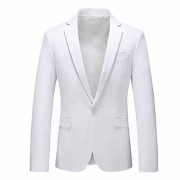 Parklees Mens Classic White Jacket Blazer Busin Casual Solid One Butt Costume Blazer Slim Fit Party Wedding Grooms Costume 6XL D6vS #