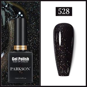 Parkson gel nagellak aankomst Black Glitter Colors UV LED Varnish Hybrid Soak Off Top Base 12ml Art Primer 240528