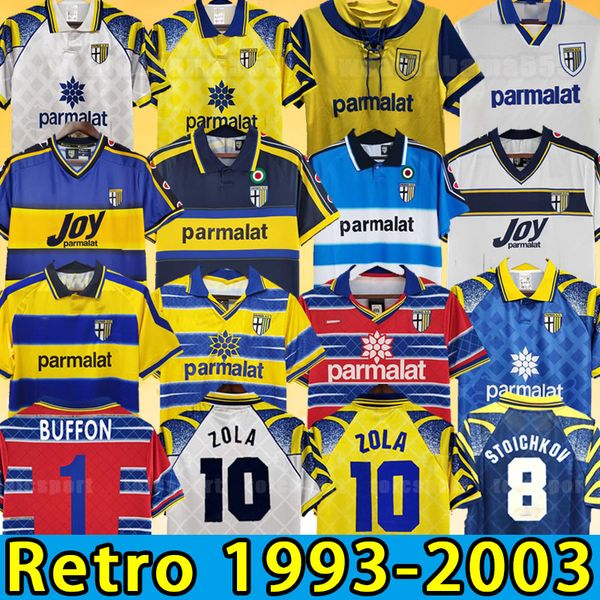 Parma Retro Soccer Jersey Fusor Home Baggio Crespo Ortega Cannavaro Football Shirt Buffon Thuram Futbol Camisa 01 02 03 93 95 97 98 99 00 2001 2002 1998 1999 1995 1997 1997