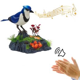 Accesorios para loros Control musical Juguete eléctrico Urraca Mascota Hablando Modelo electrónico Pájaro Adorno para el hogar Habitación Simulación de voz 240318 Tghtg