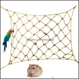 Parrot Bird Cage Juego de juguete Cuerda colgante Red de escalada Columpio Escalera Periquito Hámster Aw Play Gym Toys Small Pet Drop Delivery 2021 Otro Suppli