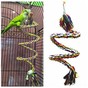 Jouets pour perroquets et oiseaux, corde tressée pour animaux de compagnie, corde à mâcher, perche, perche, Cage à bobine, jouet calopsitte, accessoires d'entraînement pour oiseaux de compagnie