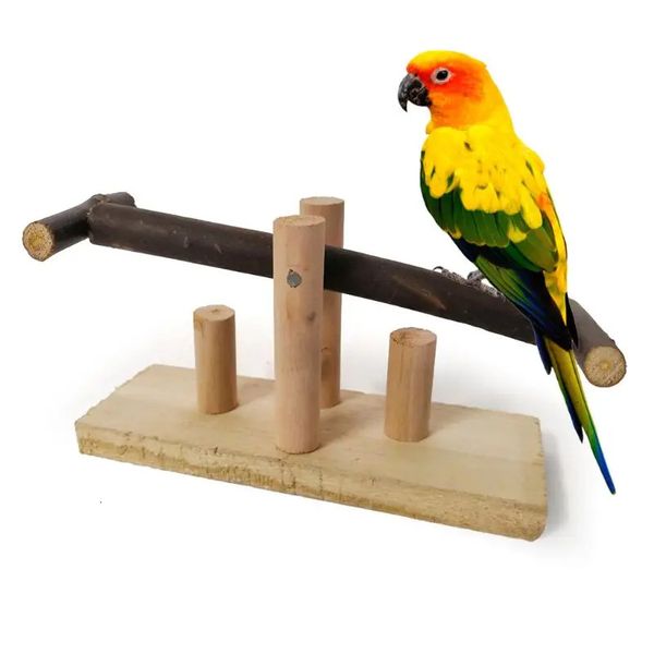 Loro Bite Juguete Balancín de madera Mecedora Soporte Bar Columpio Pájaro Periquito Cacatúas Conures Perchas Parque infantil Suministros para mascotas 231225