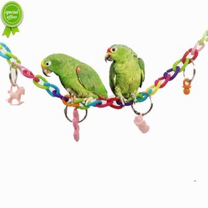 Loro colorido acrílico puente jaula pájaro divertido mascota suministros juguete colgante accesorios columpio juguetes cadena ejercicio