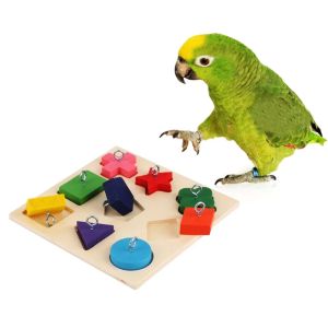 Papegaai educatief speelgoed papegaai interactieve training speelgoed houten blok vogels puzzel speelgoed vogelbenodigdheden
