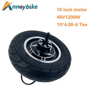 Partie électrique Roue à vélo 10 pouces 48V1200W MOTEUR DE MOLÈTRE POUR LA MOTOCYLE ÉLECTRIQUE Scooter pliant E Bike 19N.M BICICLETA Electrica