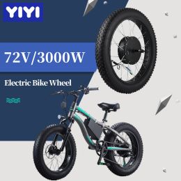 Partie électrique Roue de vélo 72V 3000W Roues de vélo de vélo de vélos 20in 26in Kit de conversion de moto moyeu de moyeu avec pneu 6370 km / h