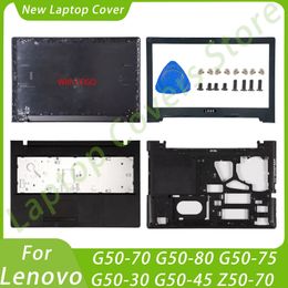 Pièce pour Lenovo G50-70 G50-80 G50-75 G50-30 G50-45 Z50-70 LCD couverture arrière lunette avant boîtier d'ordinateur portable argent remplacement 240307