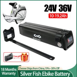 Parte de la batería de pescado plateado Ebike 36V 10AH 15AH 24V 15AH 17.5AH 18650 36V Batería para Bafang 500W 350W 250W 180W bicicleta eléctrica