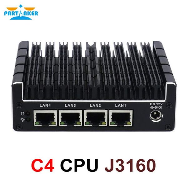 Partaker New NUC Mini PC Celeron J3160 Quad Core 4 Intel I210AT NIC X86 Router Soft Router Linux Server Pfsense Aesni5526075