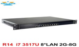 Deelmaker R14 ROS 8intel 82574L Gigabit Ethernet Networking Industry Firewall met Intel I7 3517U PFSense OS9170408
