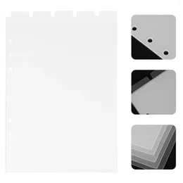 Partition Baffle Tabs de liant dur Dividers Diviseurs Détachable Notebook La page Clear de l'alimentation