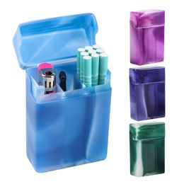 Caja de cigarrillos de partición de plástico de doble color, accesorios para fumar, soporte portátil para tabaco, caja con tapa de almacenamiento, carcasa protectora innovadora