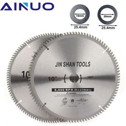 Onderdelen 10 inch cirkelvormige zaagbladen houten zaagblad snijschijf houtbewerking aluminium snijworting met 16/20 mm ronde ring