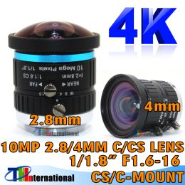 Onderdelen 10mp 2,8 mm 4 mm lens c/cs mount lens handleiding iris handmatige focus 1.616 diafragma 1/1.8 "beeldformaat HD industriële beveiligingscamera