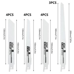 Onderdelen 14 stuks reciprozaagbladen hout snoeien sabelzaag handzaag multizaagblad voor het zagen van hout metaal pvc-buis stroomaccessoires