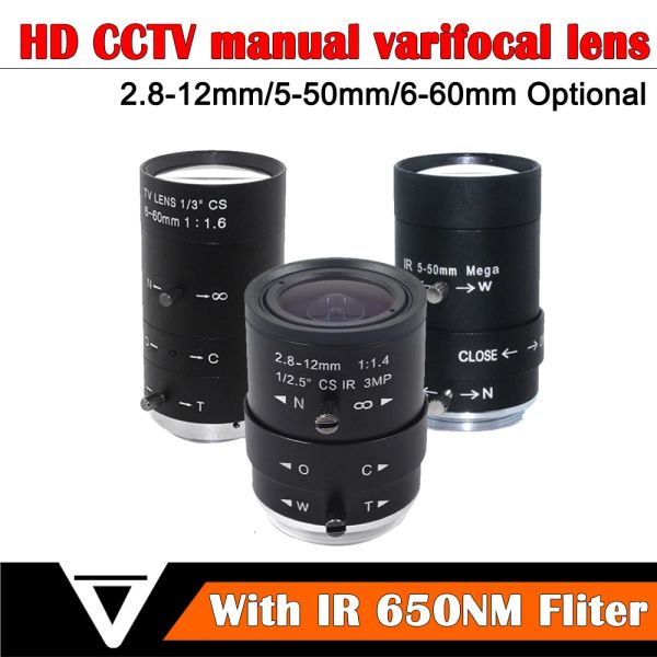Partes 2.812 mm 550 mm 660 mm HD Megapixel CS Varifocal Zoom Focus Manual IR CCTV Lente para cicatrices de CCTV de seguridad