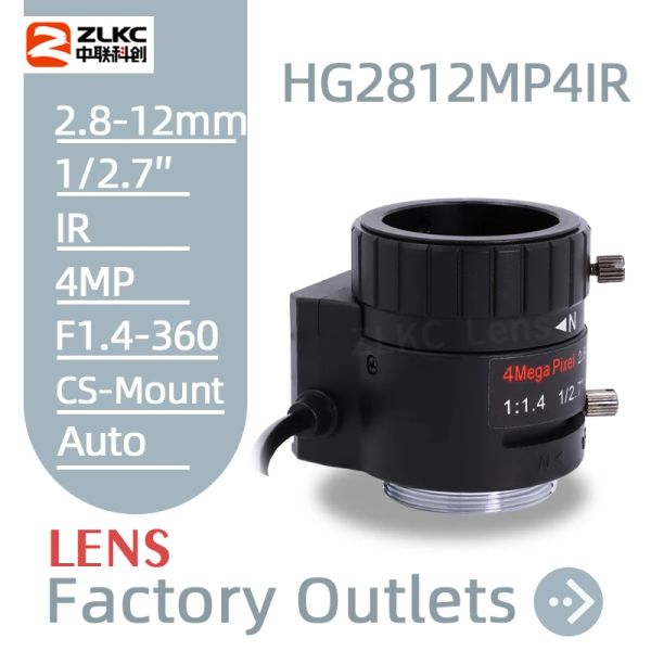 Pièces 2.812mm Macro Zoom Lens CS Mount pour la caméra CCTV 4MP 1 / 2,7 pouces manuelle varifocal F1.4 Auto Iris HD pour les caméras IP de surveillance