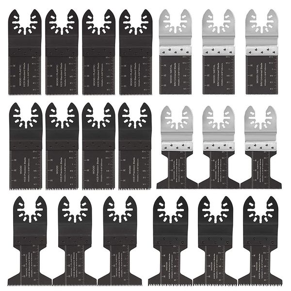 Pièces 20 pièces HCS/Japantooth/BIM outil oscillant lames de scie à dégagement rapide rénovateur lames de coupe pour bois/plastique/métal coupe 3444mm