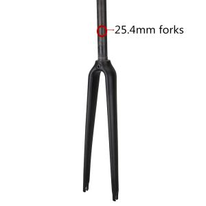 Onderdelen 25,4 mm 700c Road Bicycle 3K Volledige koolstofvezelvorsten Vaste versnellingsfiets koolstofvorken Track Bike Carbon Front Forks