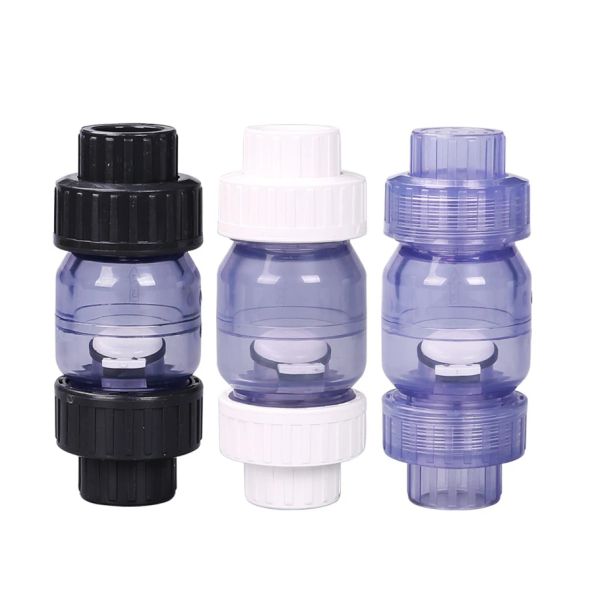 Parts 25 mm 32 mm Valve à contre-disque transparente PVC One Way Not Return Type Adapter Water Connecteur pour le jardin Aquarium d'irrigation du jardin