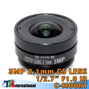 Onderdelen 3MP 2,1 mm CS Lens vaste irislens CS Mount CCTV -lens Wijd gezichthoek 133 graden voor 1/2,7 