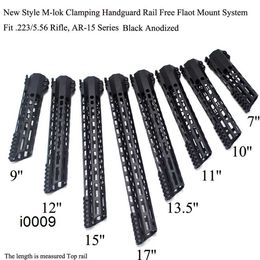 Parties 7/9/10/11/12/13.5/15/17 pouces Nouveau design M-LOK CLAMPING GUST HIST RAIL FLOT FLOT PICATINNY MOUNT SYSTEM_BLACK Couleur