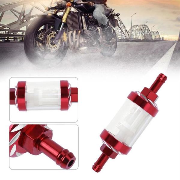 Pièces 8mm 5 couleurs CNC en alliage d'aluminium verre Moto gaz carburant essence filtre à huile Moto accessoires pour ATV Dirt Pit Bike Motocros285w