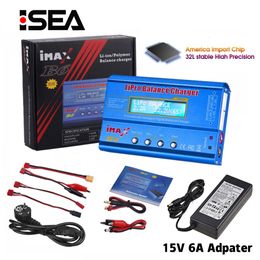 Pièces Accessoires HTRC iMAX B6 80W Chargeur de batterie Lipo NiMh Liion NiCd Digital RC IMAX B6 Lipro Balance Chargeur Déchargeur 15V 6A Adaptateur 230705