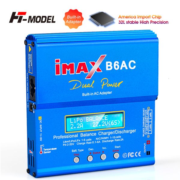 Pièces Accessoires HTRC iMAX B6AC 80W 6A Lipo Chargeur Balancer Pour Nimh Nicd Lipo LiFe Liion Pb Batterie Écran LCD Affichage RC Chargeur Décharge 230705