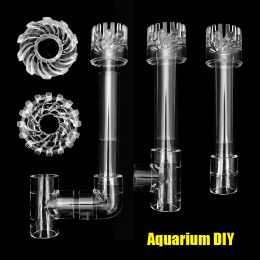 Pièces d'écumoire d'aquarium, tuyau de lys en acrylique, Surface rotative, entrée et sortie d'eau, filtre de réservoir de plantes, nettoyage, accessoires d'aquarium