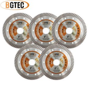 Pièces Bgtec 5 pièces 125mm super mince diamant Turbo lames de scie 5 pouces carreaux de céramique granit pierre disque de coupe