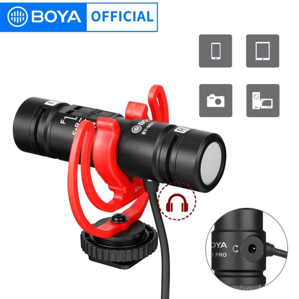 Parts boya bymm1 pro DualCapsule Condenser Shotgun Microphone Video micro pour iPhone Android Smartphone Camera Tablet CamCrorder PC