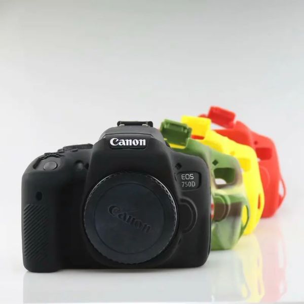 Piezas Camera de silicona Cubierta de goma para Canon EF 100D 200D 600D 650D 700D 750D 1300D 1500D 5D4 5D3 Cámara DSLR 6D DSLR