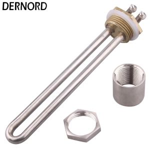 Pièces Dernord Chauffe-eau 220V 750W 1000W 1500W DN25 SUS304 Élément de chauffage électrique Immersion Tube Tobe Element