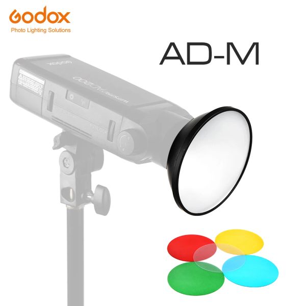 Parts Godox Adm Standard Réflecteur Plat de beauté avec 5 filtres de couleur Diffuseur doux pour Godox Ad200 Ad180 Ad360 Ad360ii Flashs d'appareil photo