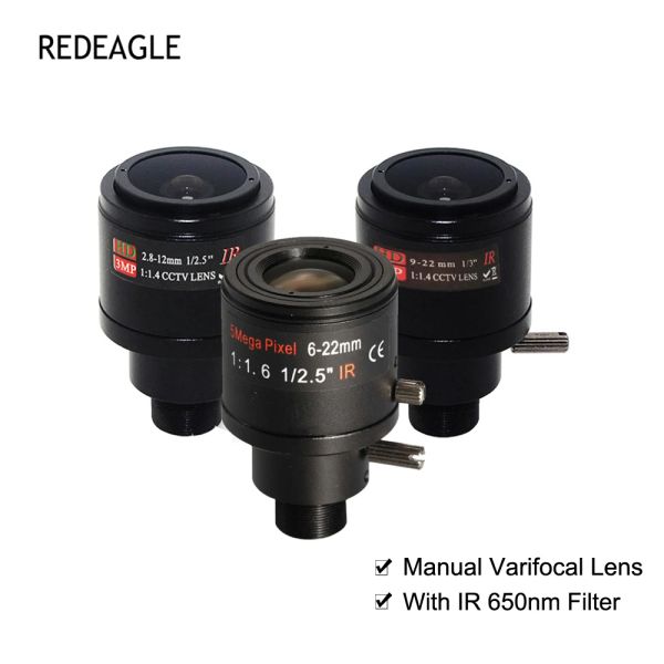 Pièces HD 2,812mm / 922 mm / 5Mp 622 mm Varifocal CCTV Lens 650NM IR Filter M12 MONT