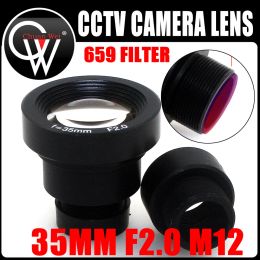 Parts HD 35 mm M12 Lens 1/3 '' F2.0 CCTV MTV Board 650 IR Filter Lens pour HD AHD Sécurité CCTV Video Cameras