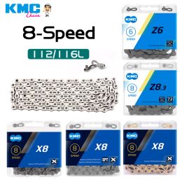 Parts KMC Bicycle 6/7/8 Speed ​​Z6 / Z8.3 / X8 / X8PL / X8EPT MTB ROAD VOOKING Chains 116/112 Liens avec la chaîne magique 6/7/8V pour Shimano SRAM