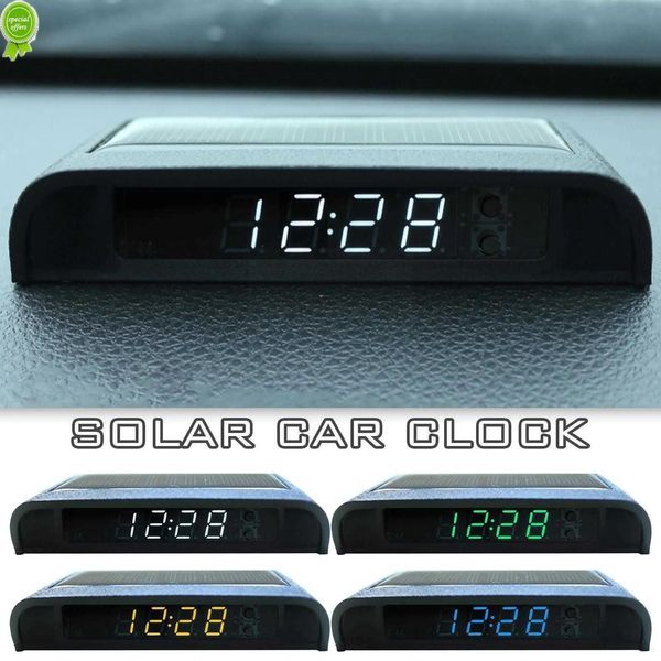 Pièces nouvelle horloge numérique automatique horloge de voiture interne StickOn numérique solaire montre solaire puissance 24 heures décoration USB alimenté voiture Electroni C8