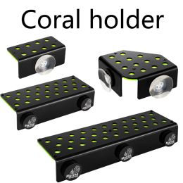 Piezas Nuevas fuentes marinas Acuario Acrílico transparente Coral Frag Tapones Soporte para estante Soporte de coral SPS Accesorios para tanque de peces de agua de mar Magnético