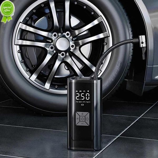 Piezas Nueva bomba de aire portátil para automóvil 12v 6000mAh Compresor de aire Inflador de neumáticos con carga para teléfono móvil Se adapta a automóvil Camión Motocicleta Bicicleta Ba