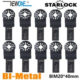 Onderdelen Newone Starlock Bim20 * 40mm Bimetaal Zaagbladen Fit Power Oscillerende Gereedschappen voor Hout Metaal Cut Verwijderen nagels