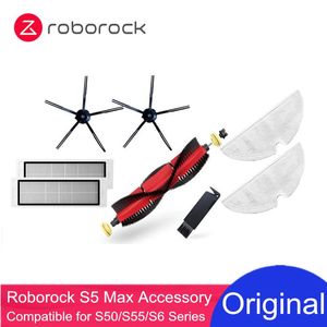 Piezas Accesorios originales de Roborock para S5 Max / E4 / E5 / S45 Max / S6 MAXV Cepillo principal desmontable, Filtro lavable de cepillo lateral de silicio