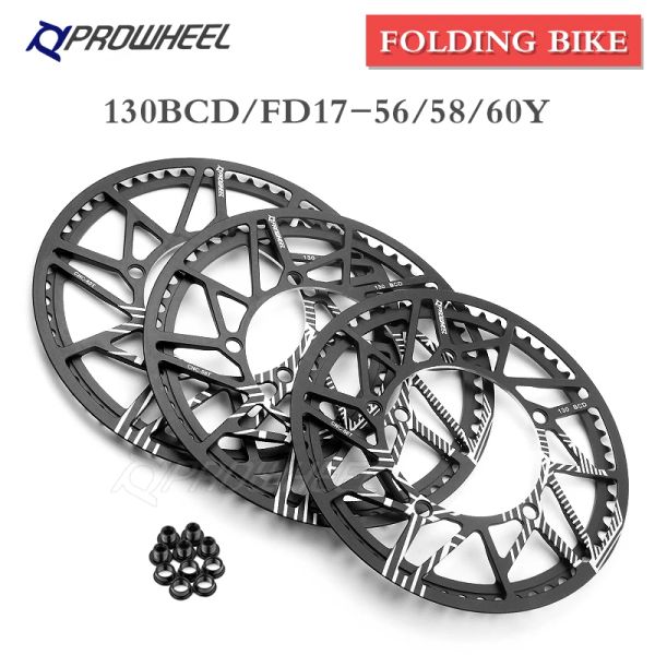 Pièces PROWHEEL 130BCD Pliage de vélo de vélo de vélo 56T / 58T / 60T CRANKSET PLIBLE BICYLE BICYLAGE ALLIAGE D'ALIME ALIME DE CHEAUX DE CHARE